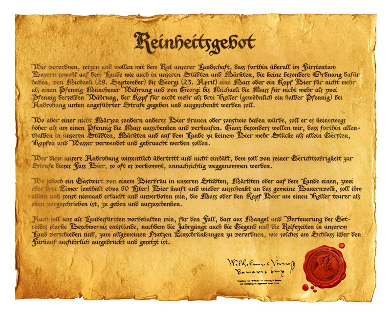 Reinheitsgebot - закон, регламентирующий производство пива в Германии